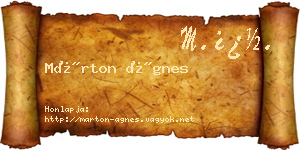 Márton Ágnes névjegykártya