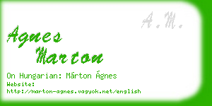 agnes marton business card